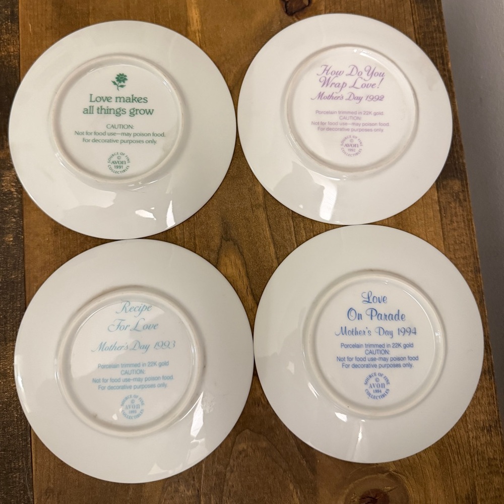 Vintage Avon Mother’s Day Collectible Plates, Set of 4, 1991-1994, No Defects - Picture 6 of 6